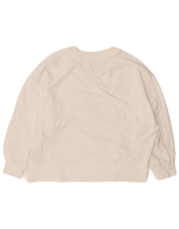 Calvin Klein Jeans Womens 3/4 Sleeve Sweatshirt Jumper UK 10 Small White