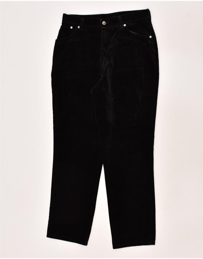 MARKS & SPENCER Womens Straight Casual Trousers UK 14 Large W30 L28 Black | Vintage Marks & Spencer | Thrift | Second-Hand Marks & Spencer | Used Clothing | Messina Hembry 