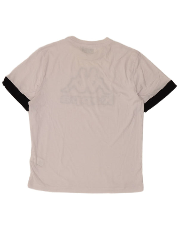 Kappa Mens Graphic T-Shirt Top Medium White Cotton