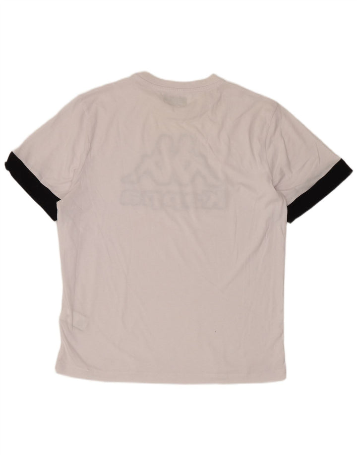 Kappa Mens Graphic T-Shirt Top Medium White Cotton