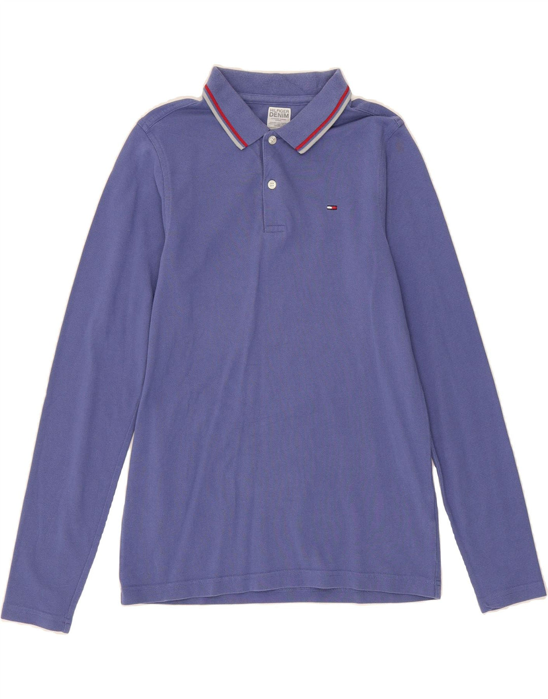 TOMMY HILFIGER Mens Long Sleeve Polo Shirt Medium Blue Vintage Tommy Hilfiger and Second-Hand Tommy Hilfiger from Messina Hembry 