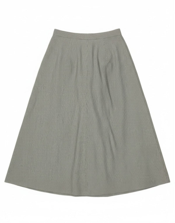 Vintage Womens Flared Skirt IT 46 Large W30 Green Striped Polyester