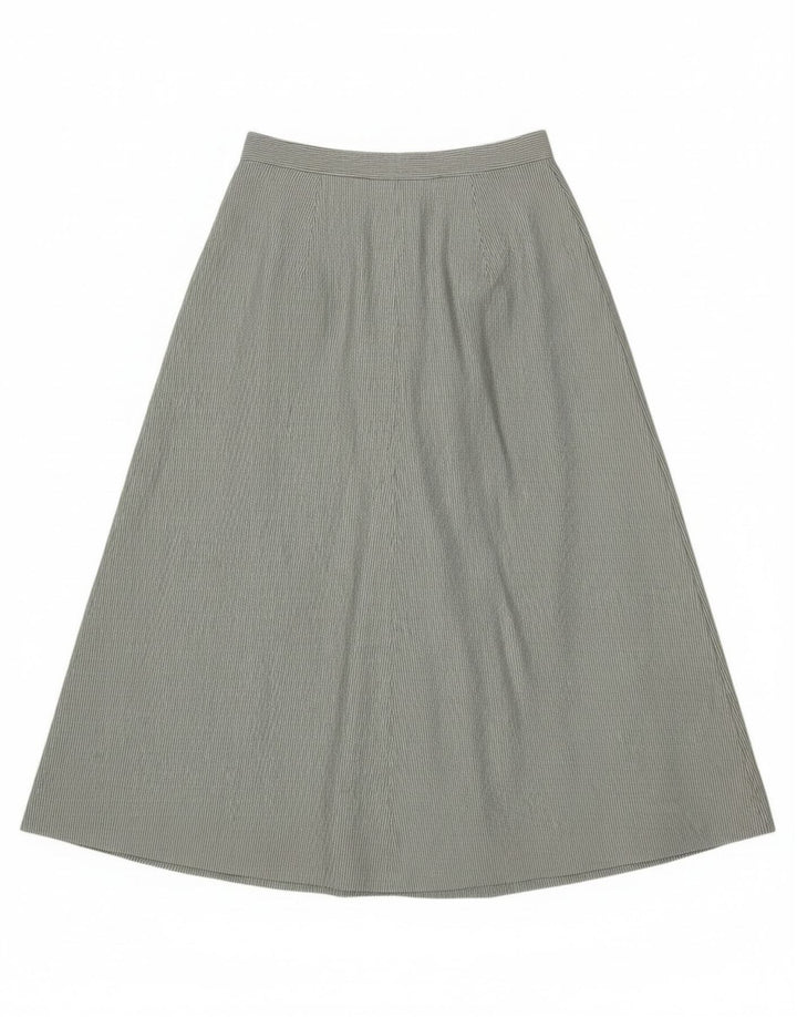 Vintage Womens Flared Skirt IT 46 Large W30 Green Striped Polyester