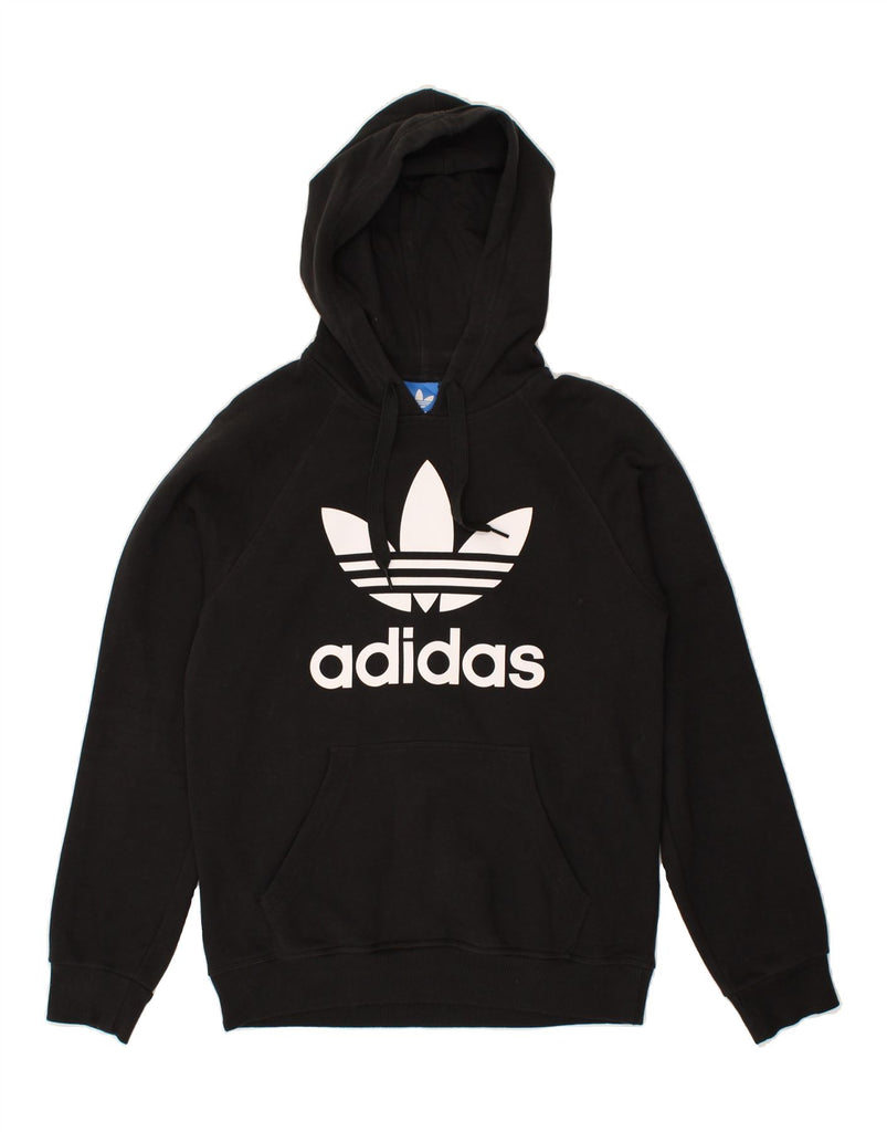 ADIDAS Mens Graphic Hoodie Jumper Medium Black | Vintage Adidas | Thrift | Second-Hand Adidas | Used Clothing | Messina Hembry 