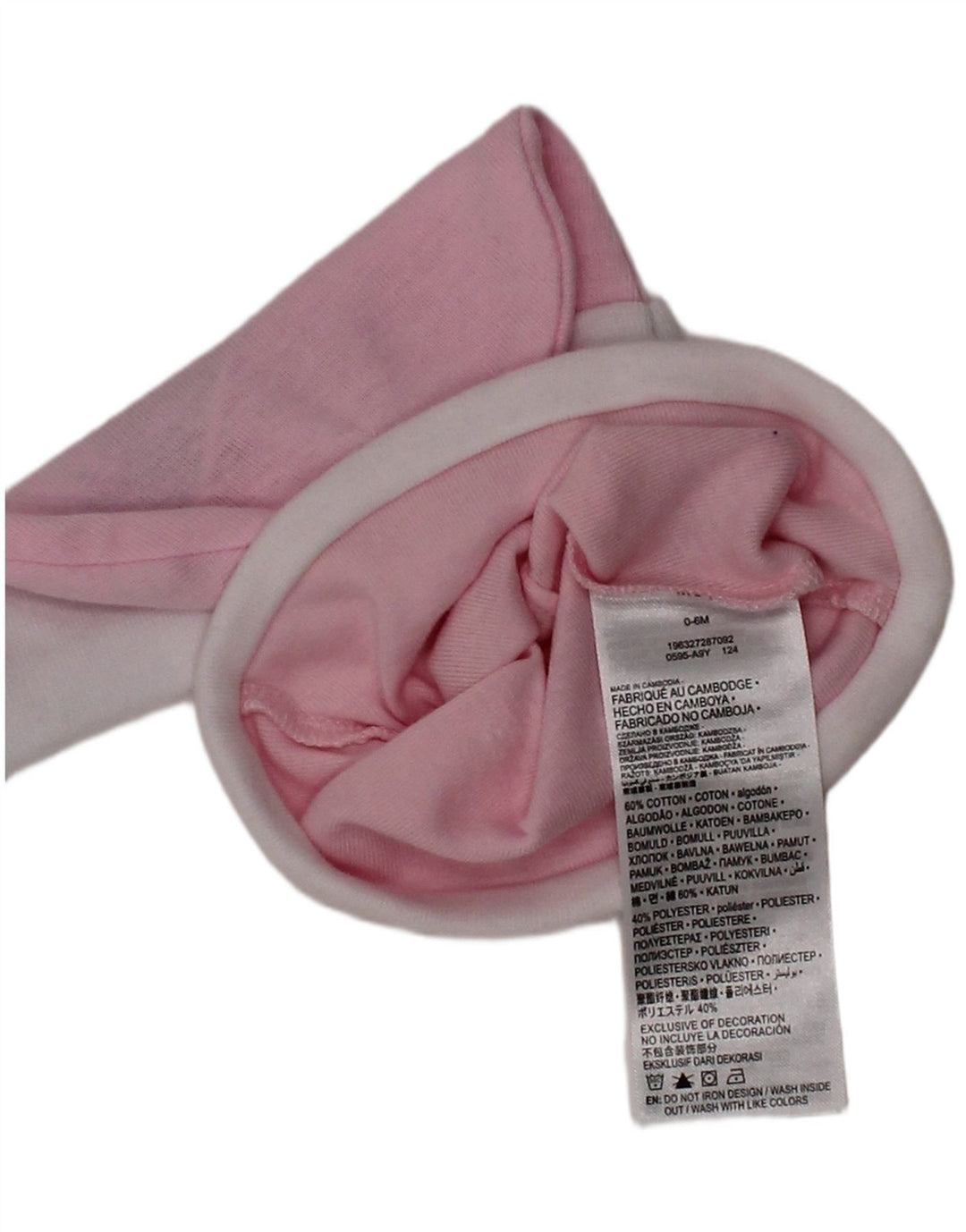 JORDAN Baby Girls Beanie Hat 0-3 Months Pink Cotton