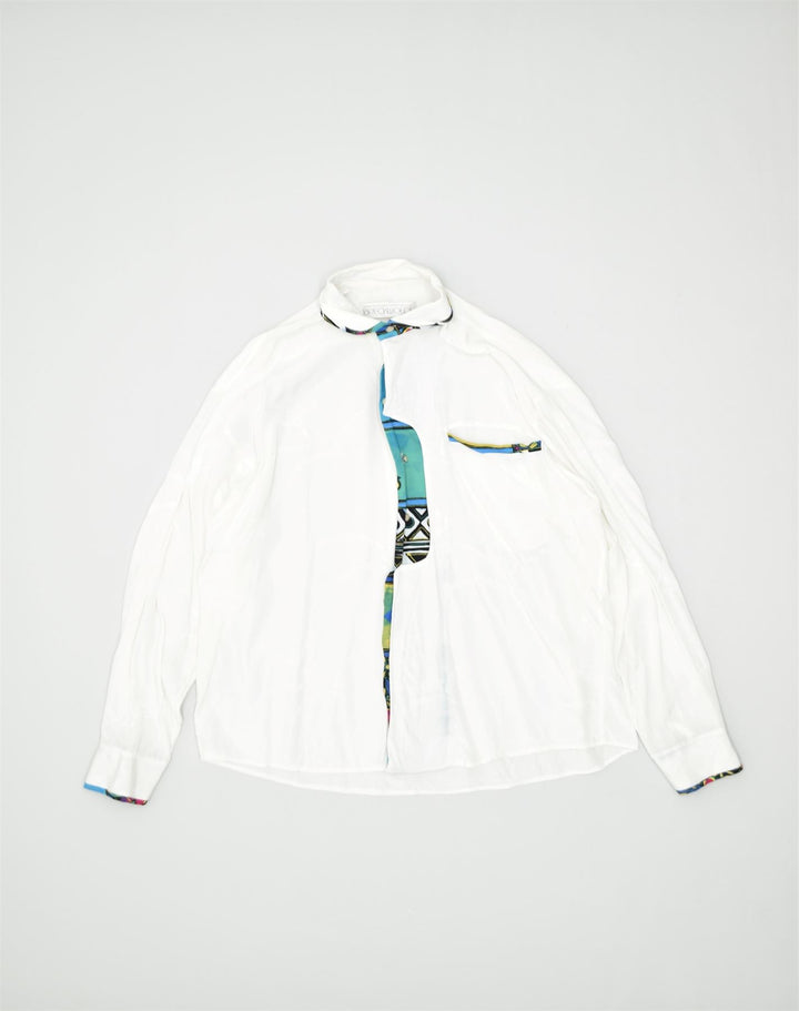 VINTAGE Womens Oversized Shirt Large White Viscose | Vintage | Thrift | Second-Hand | Used Clothing | Messina Hembry 