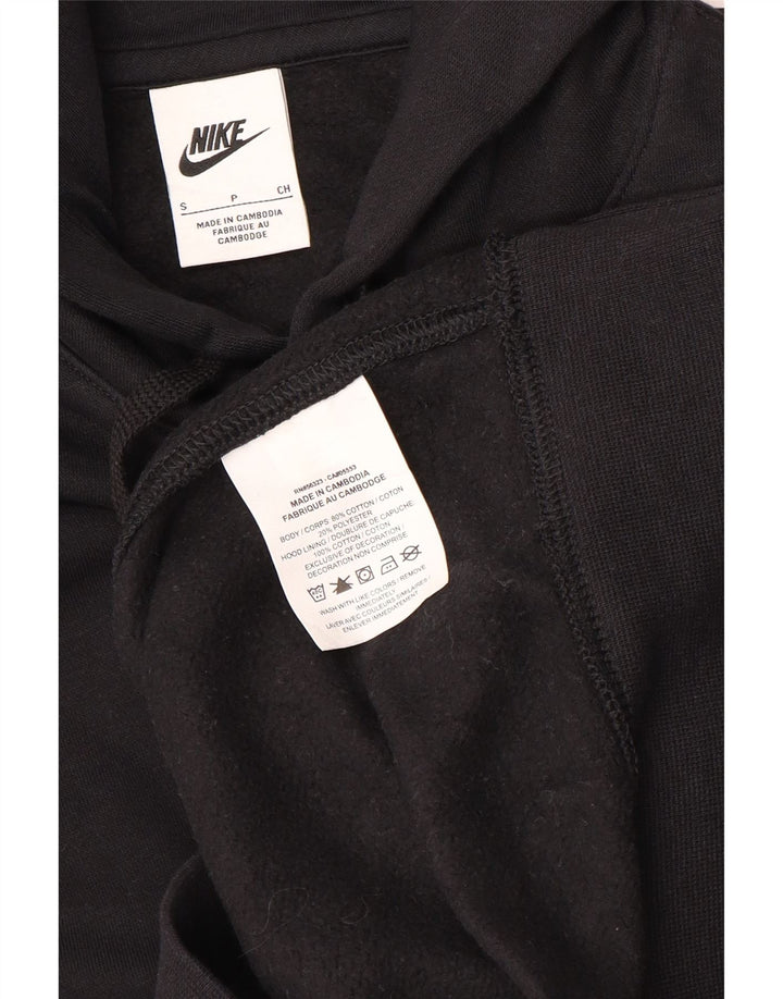 Nike Mens Graphic Hoodie Jumper Small Black Cotton