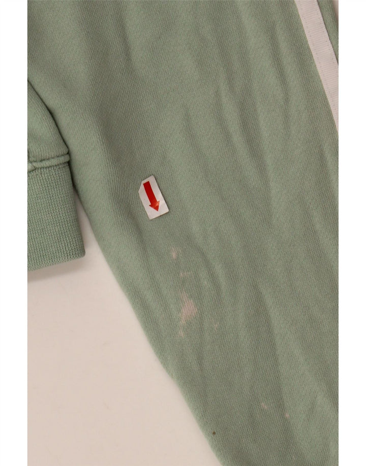 ADIDAS Womens Crop Oversized Hoodie Jumper UK 8 Small Green Cotton