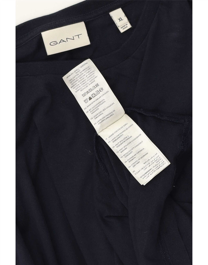 Gant Mens Top Long Sleeve XL Navy Blue Cotton