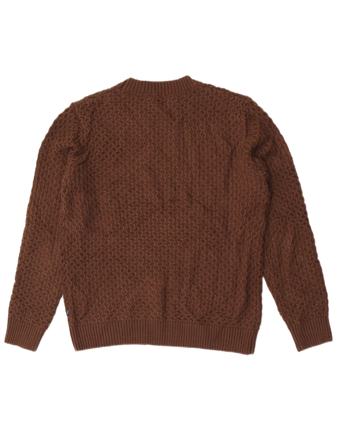 Jack & Jones Mens Crew Neck Jumper Sweater Large Brown Acrylic