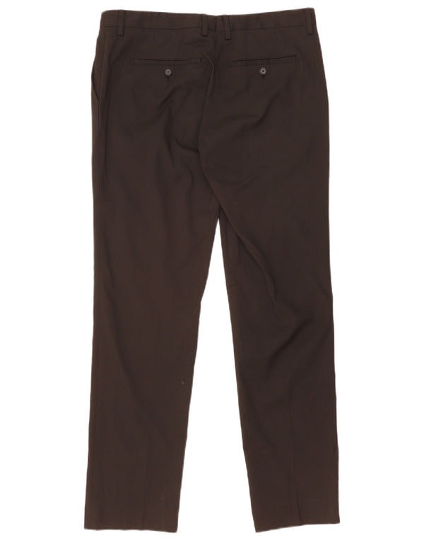 Zara Mens Straight Chino Trousers EU 44 Large W34 L31 Black Polyester