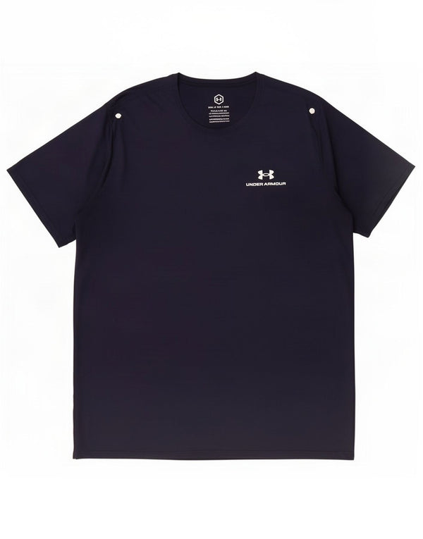 Under Armour Mens T-Shirt Top 2XL Navy Blue Polyester