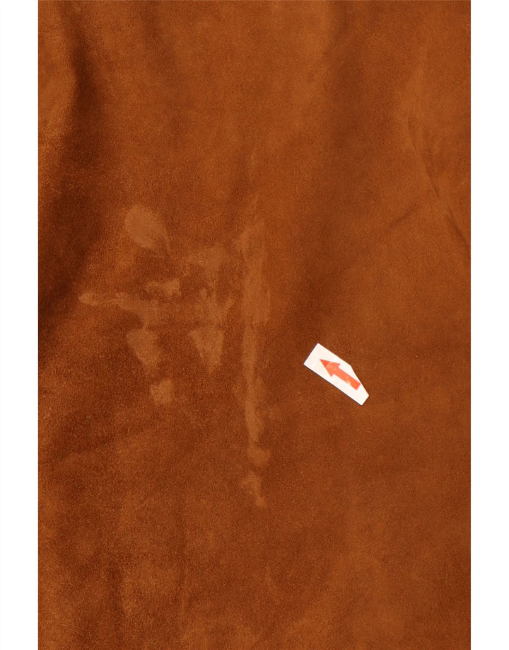 Vintage Mens Suede Jacket Size 62 4XL Brown Leather