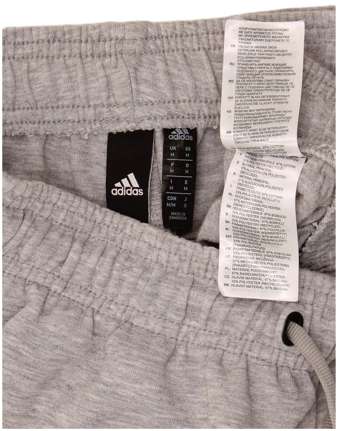 Adidas Mens Sport Shorts Medium Grey Cotton