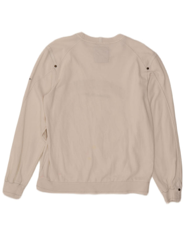 CHAMPION Mens Graphic Sweatshirt Jumper Large White