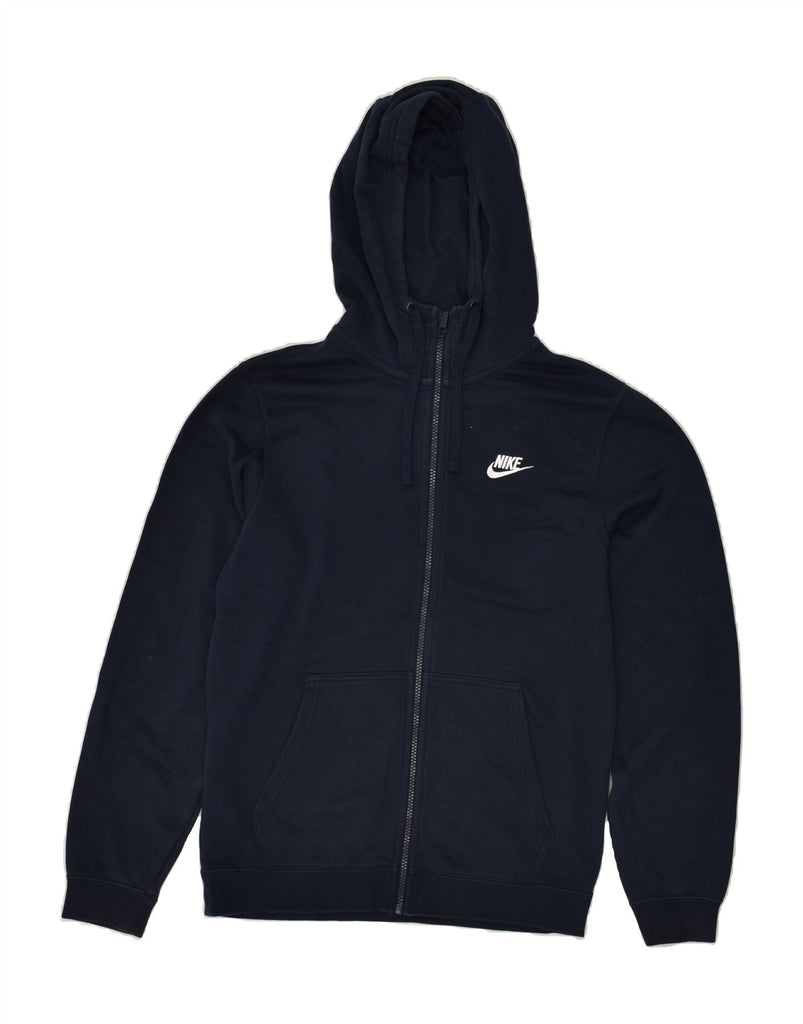 NIKE Mens Zip Hoodie Sweater Small Navy Blue Cotton | Vintage Nike | Thrift | Second-Hand Nike | Used Clothing | Messina Hembry 