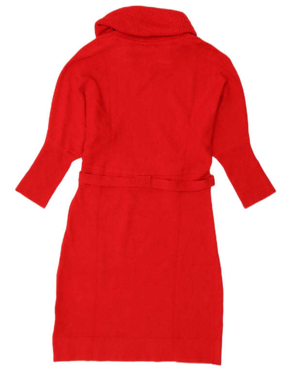 Karen Millen Womens Jumper Dress UK 12 Medium Red Wool