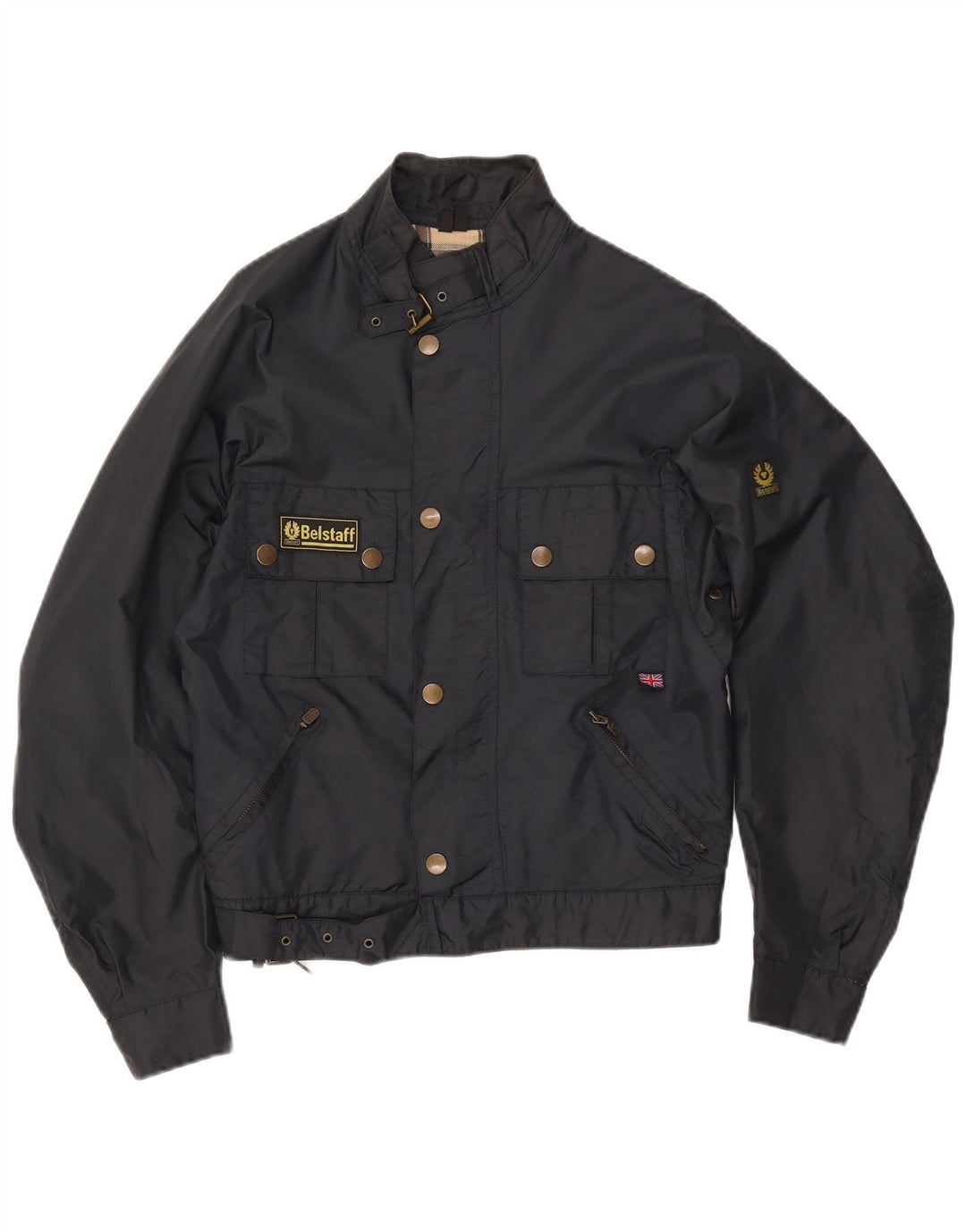 Belstaff Womens Racer Jacket IT 42 Medium Navy Blue Nylon