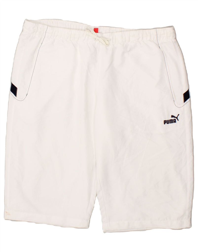 PUMA Mens Graphic Sport Shorts XL White Polyester Vintage Puma and Second-Hand Puma from Messina Hembry 