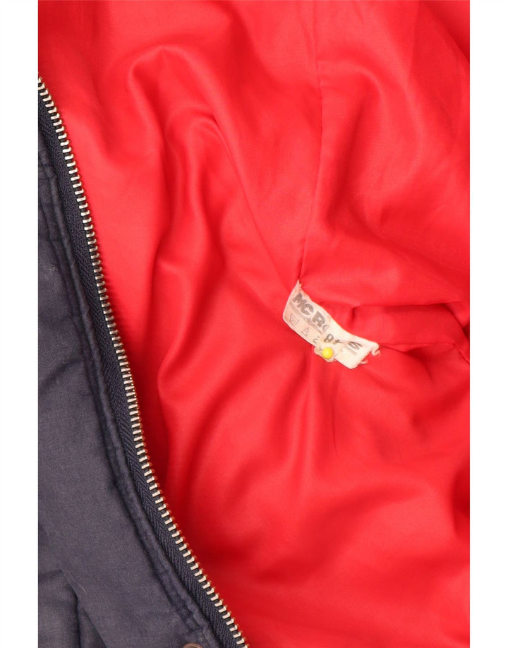 MCROSS Mens Padded Jacket IT 48 Medium Navy Blue Cotton