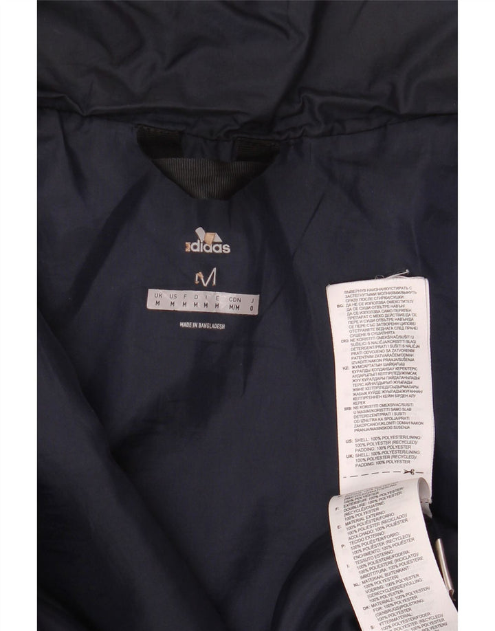 Adidas Mens Padded Jacket UK 38 Medium Navy Blue Polyester