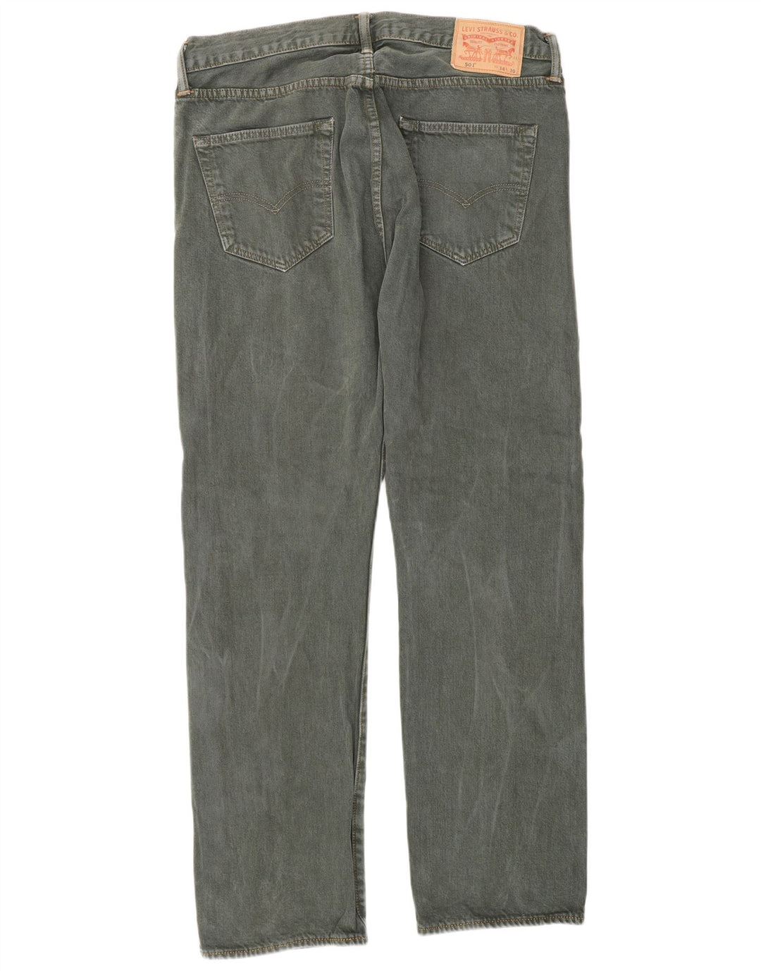 Levi's Mens 501 Straight Jeans W34 L30 Grey Cotton