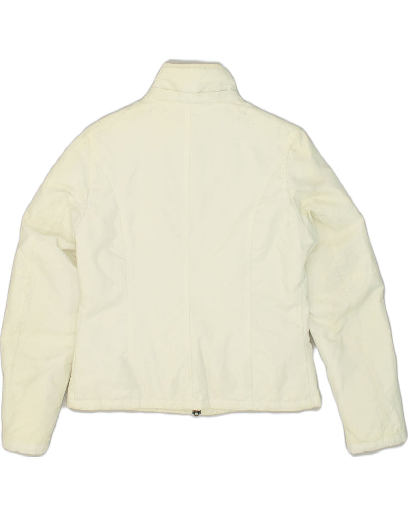 REFRIGUE Womens Windbreaker Jacket UK 14 Large White Nylon | Vintage Refrigue | Thrift | Second-Hand Refrigue | Used Clothing | Messina Hembry 