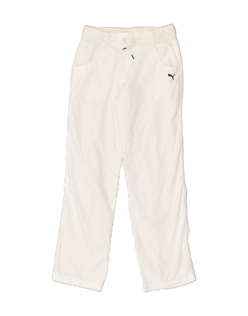 PUMA Womens Tracksuit Trousers UK 12 Medium  White | Vintage Puma | Thrift | Second-Hand Puma | Used Clothing | Messina Hembry 