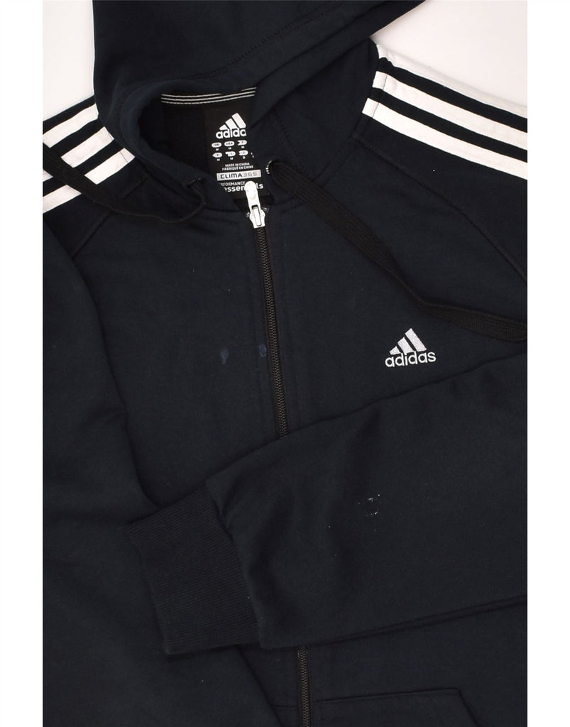 ADIDAS Mens Clima 365 Zip Hoodie Sweater Medium Black Cotton | Vintage Adidas | Thrift | Second-Hand Adidas | Used Clothing | Messina Hembry 