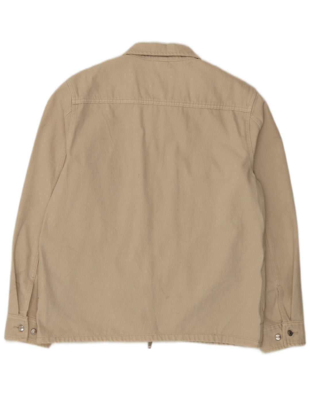 Zara Mens Utility Jacket UK 42 XL Beige Cotton