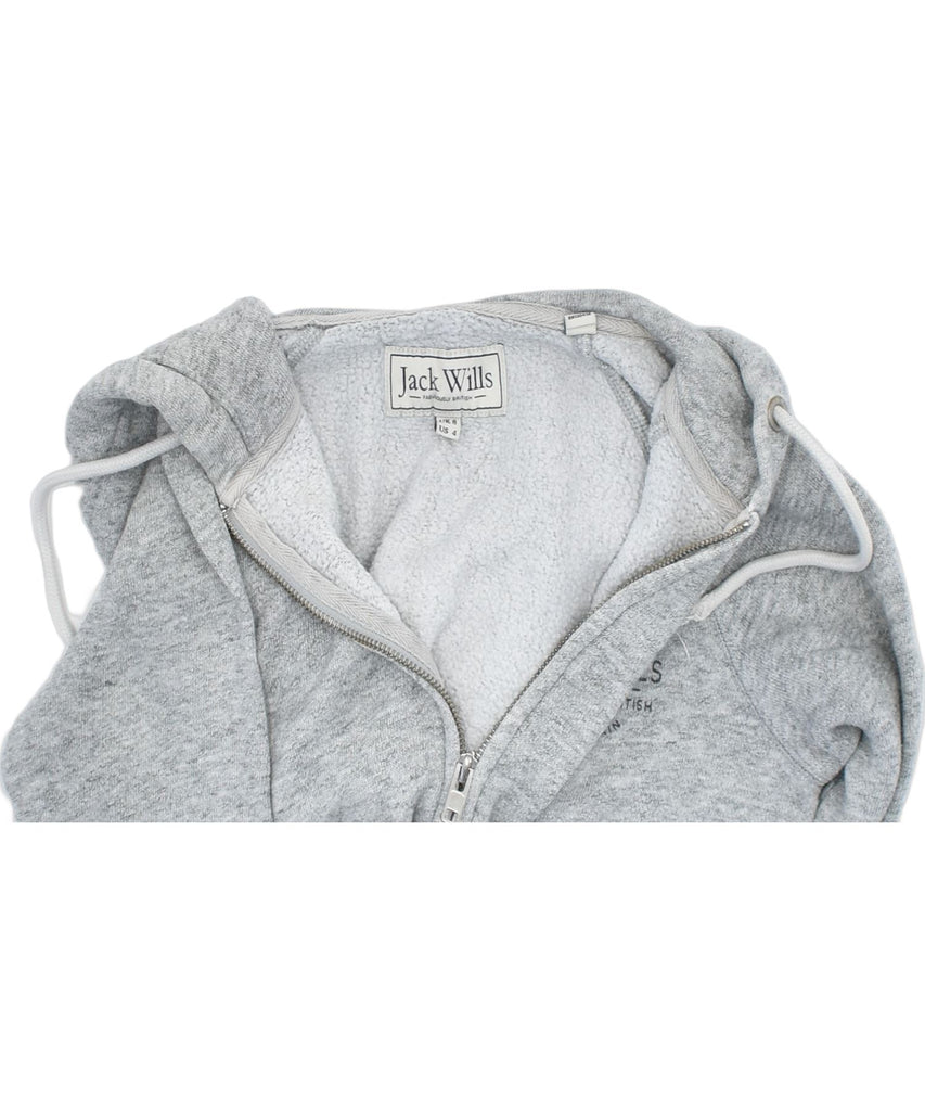 JACK WILLS Womens Zip Hoodie Sweater UK 8 Small Grey Flecked Classic | Vintage | Thrift | Second-Hand | Used Clothing | Messina Hembry 