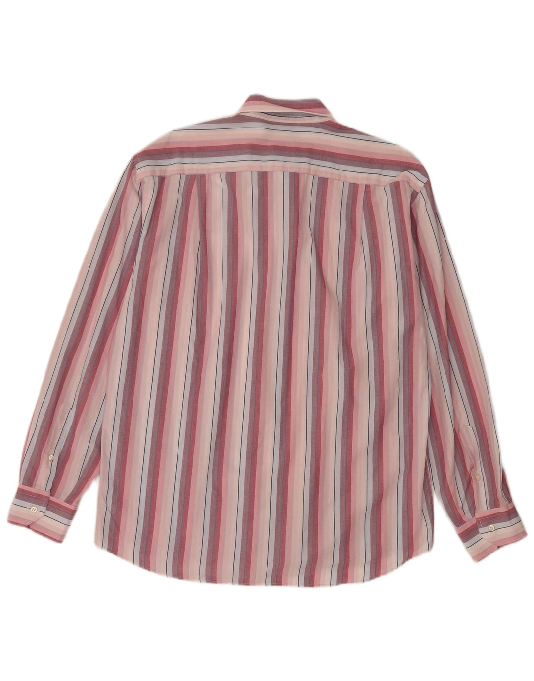 Roccobarocco Mens Shirt Size 41 16 Large Pink Striped Cotton