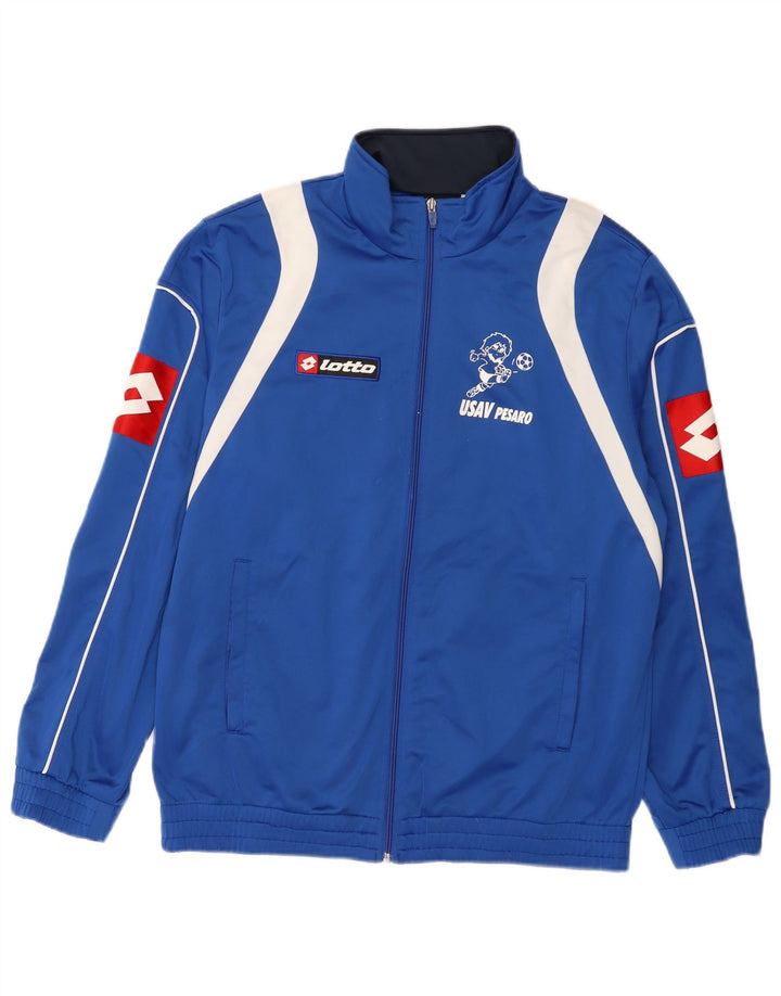 Lotto Mens Graphic Tracksuit Top Jacket Large Blue Colourblock Polyester