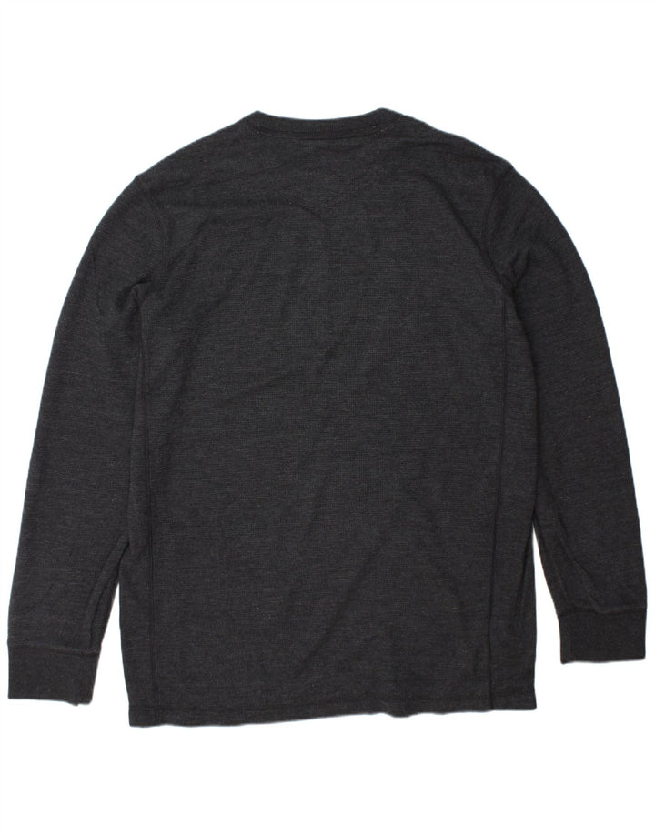 EDDIE BAUER Mens Top Long Sleeve Large Grey Cotton