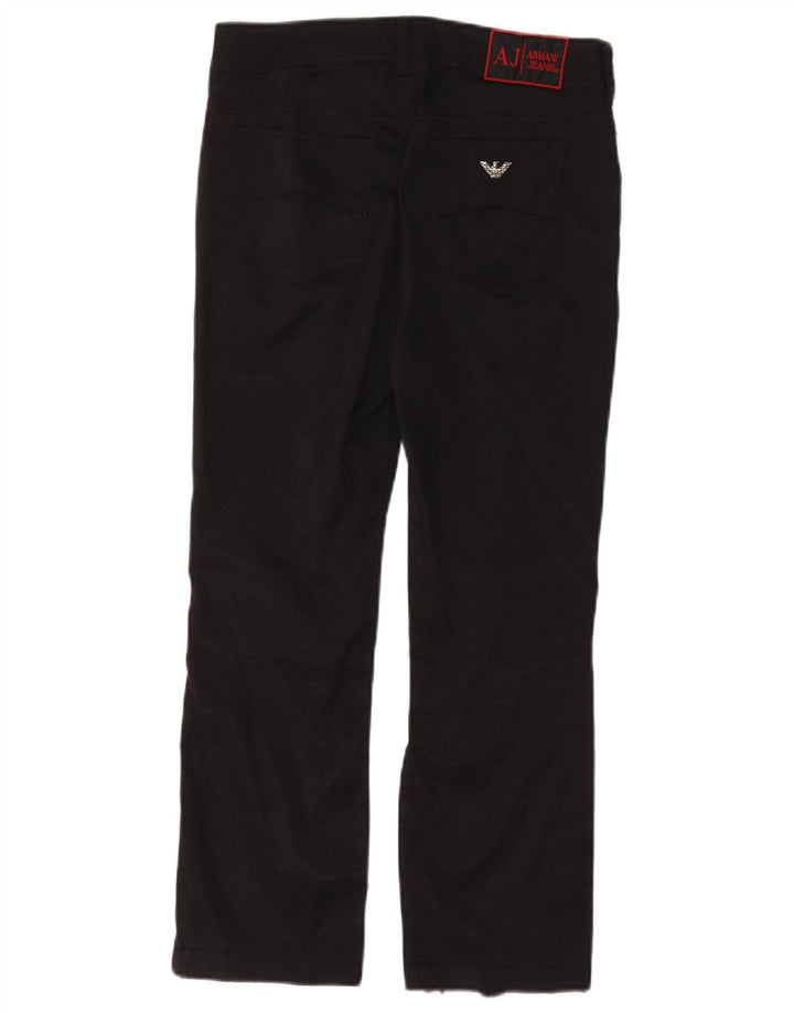 Armani Womens Straight Casual Trousers W28 L24 Black Polyamide