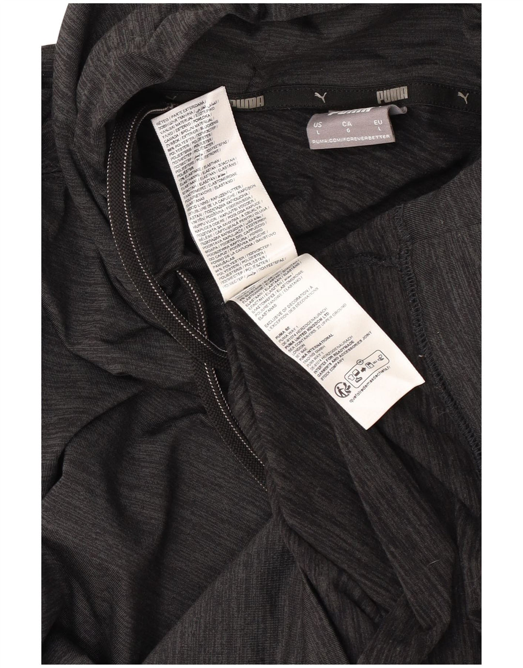 Puma Mens Hoodie Jumper Large Black Polyester