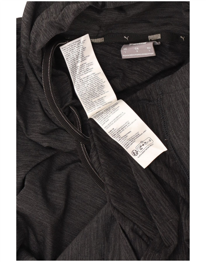 Puma Mens Hoodie Jumper Large Black Polyester