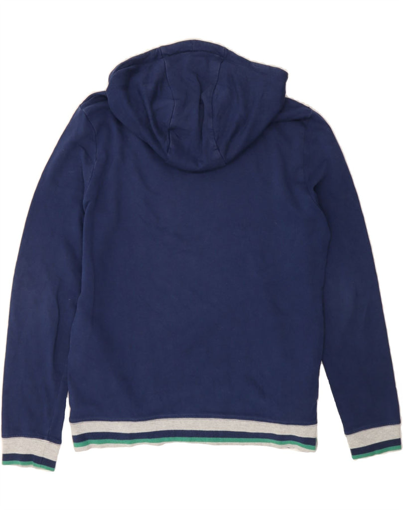 GUESS Mens Graphic Hoodie Jumper UK 40 Medium Navy Blue Cotton Vintage Guess and Second-Hand Guess from Messina Hembry 