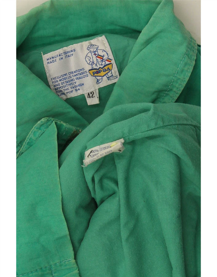 POP 84 Mens Bomber Jacket IT 42 XL Green Cotton