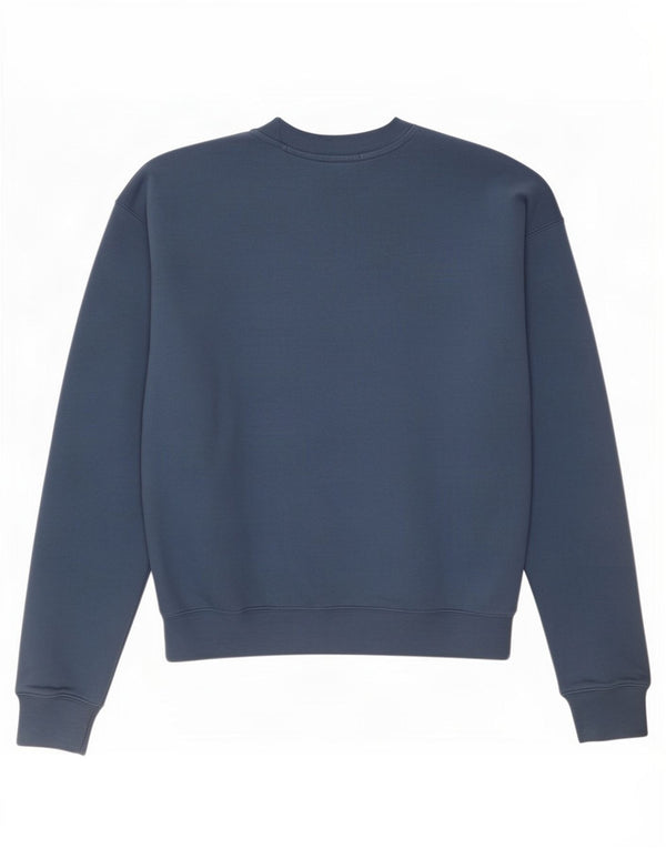 New Balance Womens Oversized Sweatshirt Jumper UK 10 Small Blue Cotton