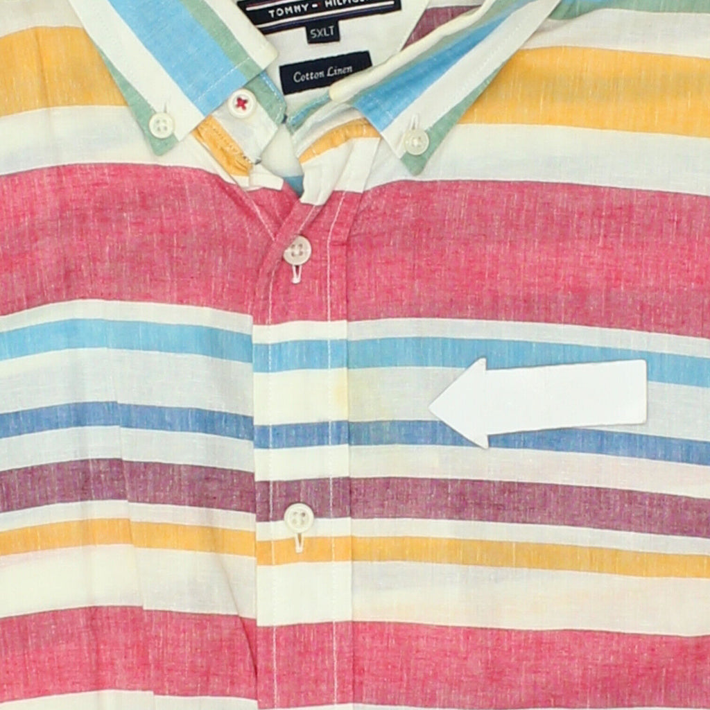 Tommy Hilfiger Mens Colourful Striped Short Sleeve Shirt | Vintage Designer VTG | Vintage Messina Hembry | Thrift | Second-Hand Messina Hembry | Used Clothing | Messina Hembry 