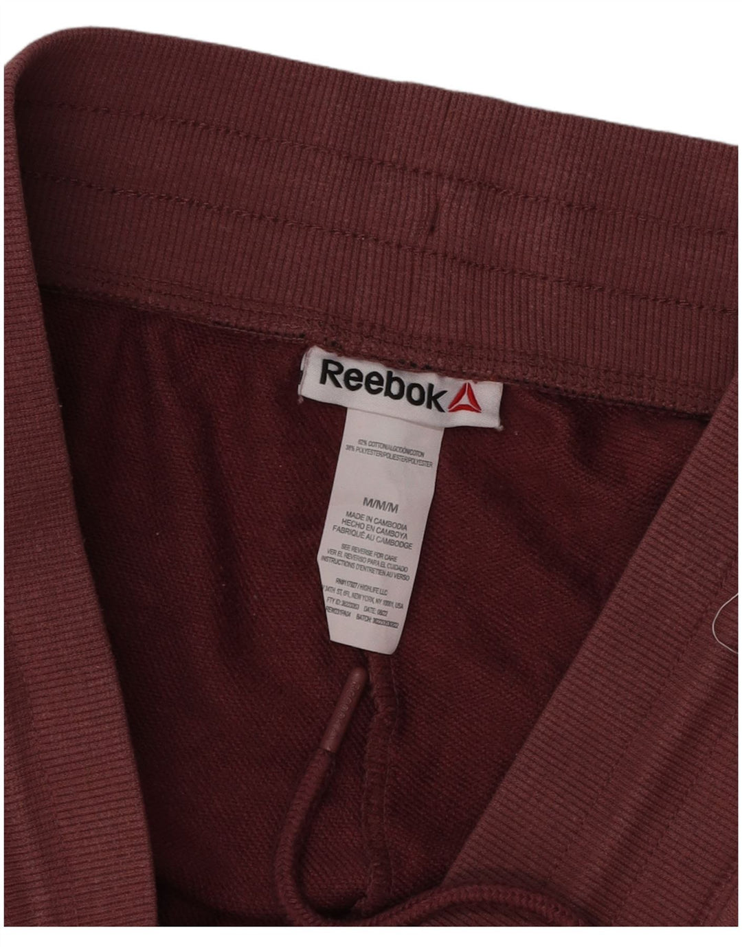Reebok Womens Tracksuit Trousers Joggers UK 14 Medium  Red Cotton