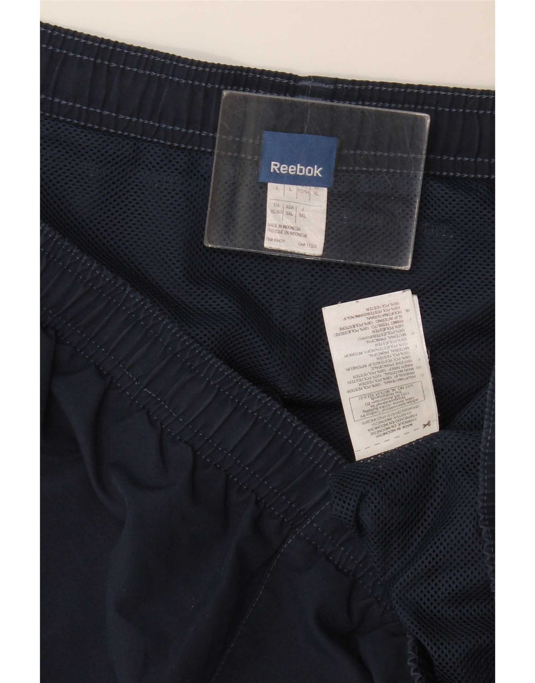 Reebok Mens Sport Shorts Large Navy Blue Polyester