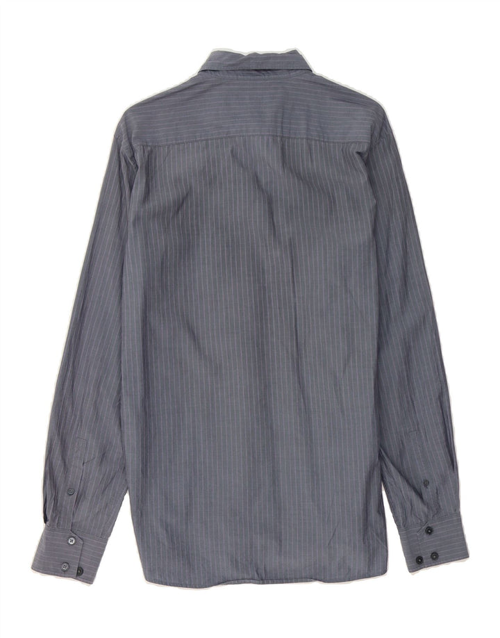 DKNY Mens Shirt Large Grey Pinstripe Cotton Vintage Dkny and Second-Hand Dkny from Messina Hembry 