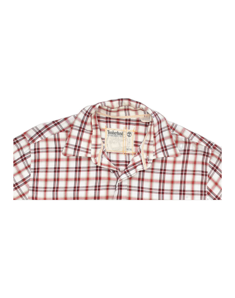 TIMBERLAND Mens Shirt Medium Red Plaid Cotton | Vintage | Thrift | Second-Hand | Used Clothing | Messina Hembry 