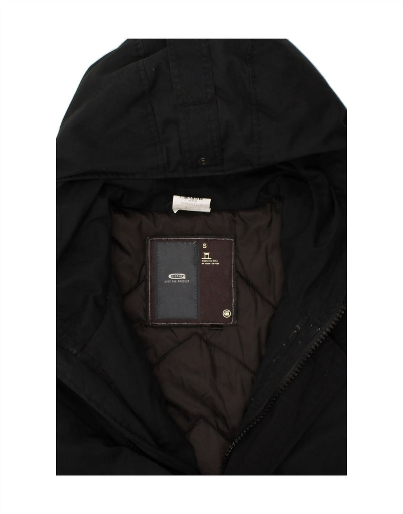 G-STAR Mens Hooded Windbreaker Jacket UK 36 Small Black Polyester | Vintage G-Star | Thrift | Second-Hand G-Star | Used Clothing | Messina Hembry 