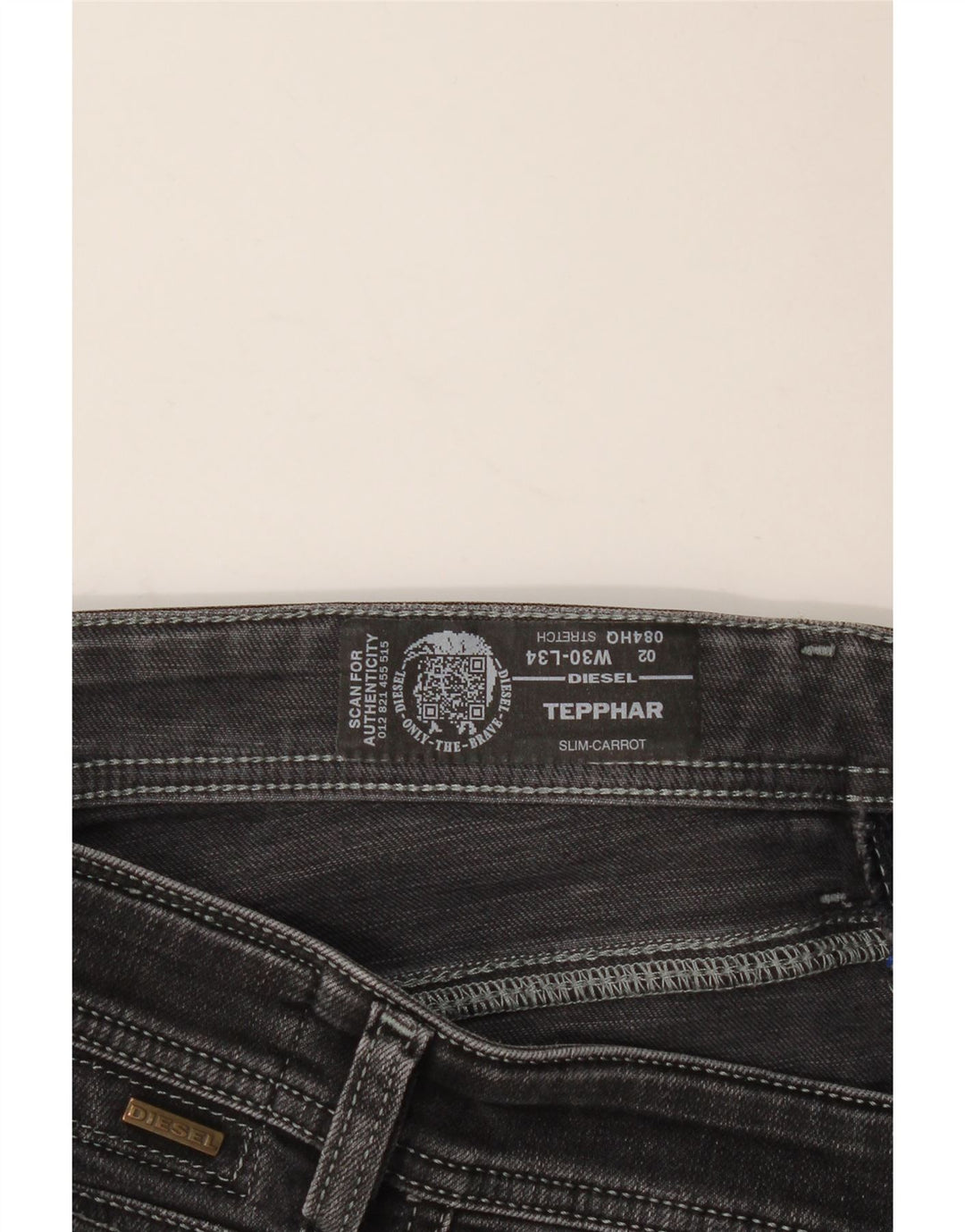 DIESEL Mens Tepphar Carrot Slim Jeans W30 L31 Black