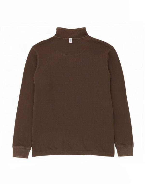 Timberland Mens Zip Neck Regular Fit Sweatshirt Jumper 2XL Brown Cotton