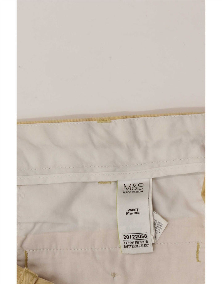 Marks & Spencer Mens Chino Shorts W36 Large Yellow Cotton
