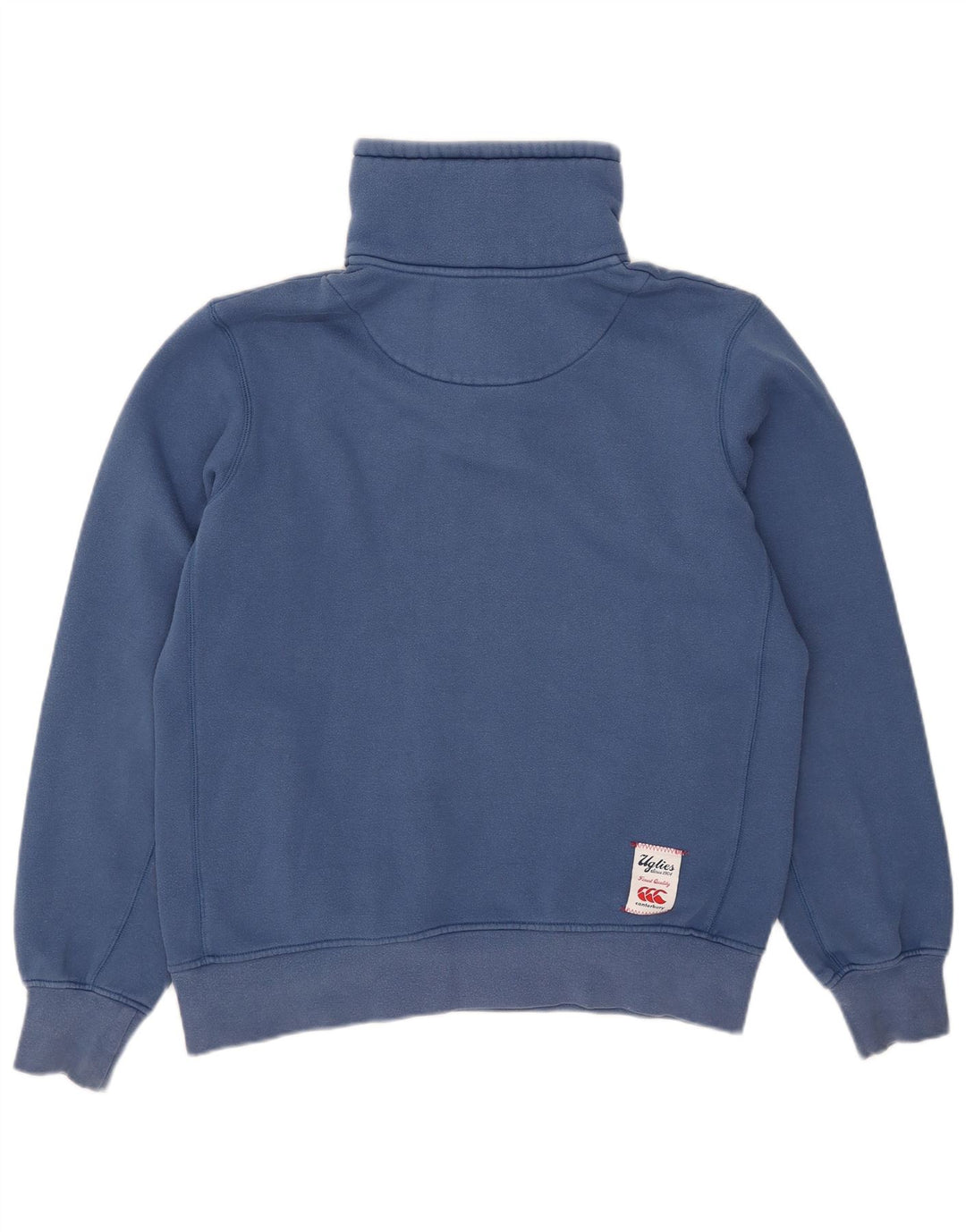 Canterbury Mens Button Neck Sweatshirt Jumper Medium Blue Cotton